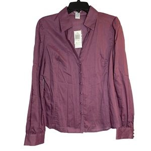 Evelyn Chelsea button down blouse sugared lilac purple size 12 NWT